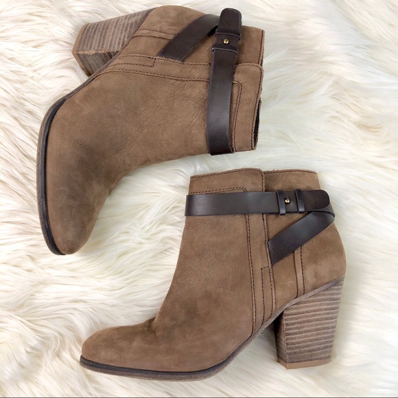 Franco Sarto Shoes - Franco Sarto Brown Leather Ankle Booties